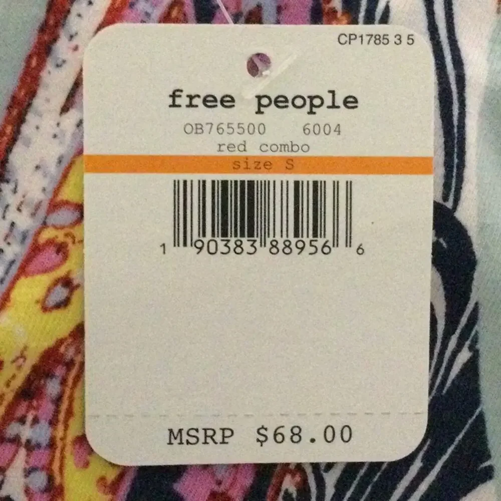Free People Pick A Place Bodysuit Paisley NWT Small
